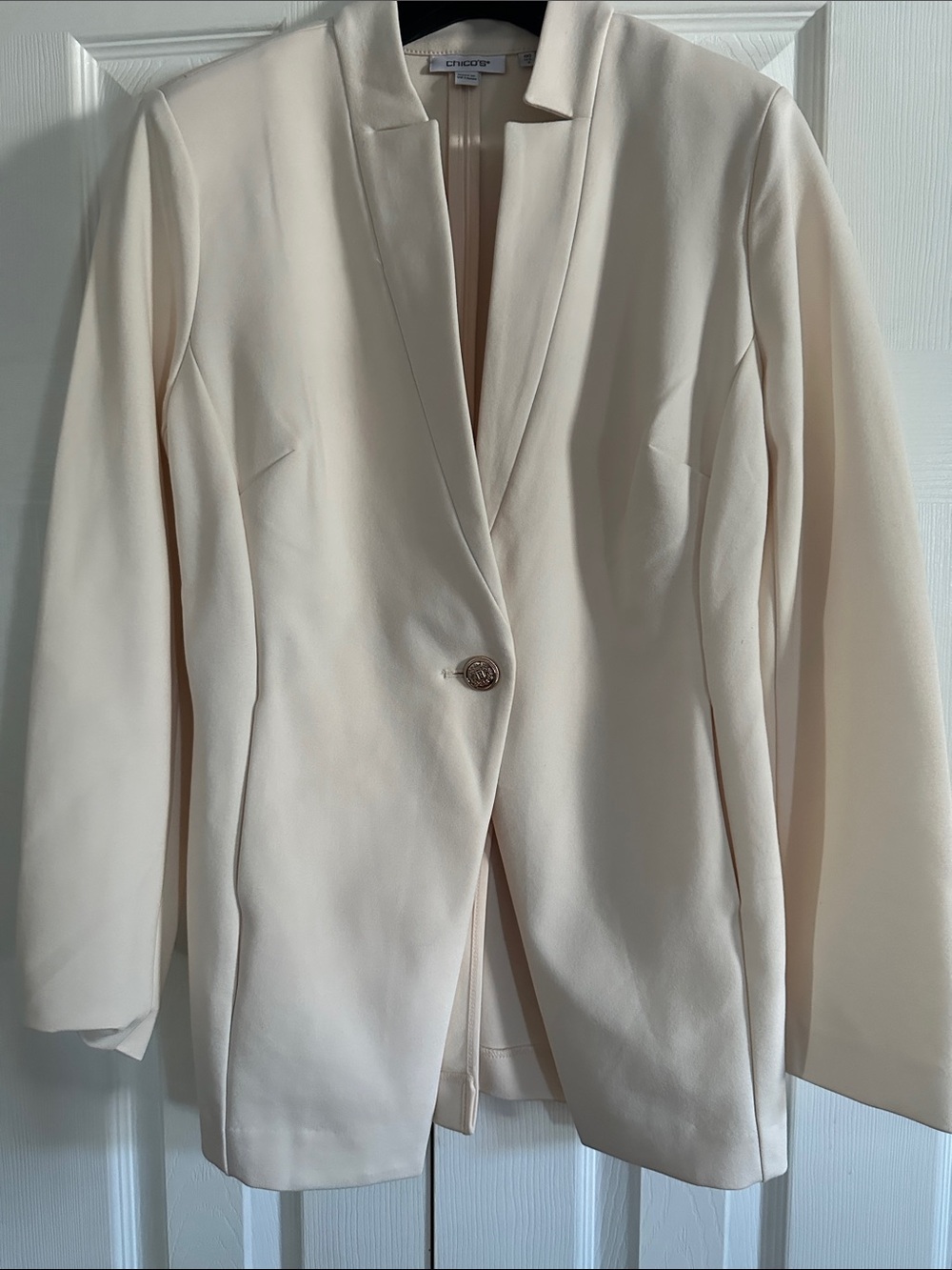 Chico's Ivory Single-Button Tailored Blazer